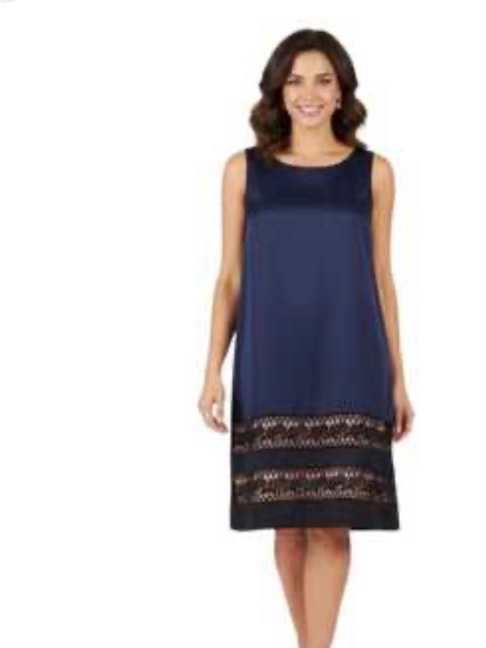 Brooks Brothers Navy Blue Silk Lace Sheath Dress | 6